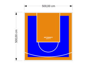 25M2/500X500CM NIEBIESKO-POMARAŃCZOWE BOISKO DO KOSZYKÓWKI SPEEDSPORT HEXA POWER PRO