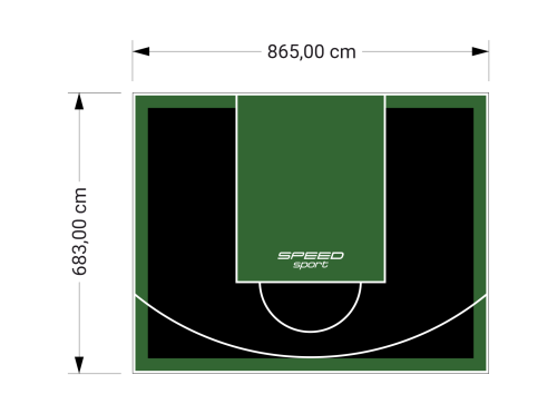 59M2/683X865CM CZARNO-ZIELONE BOISKO DO KOSZYKÓWKI SPEEDSPORT HEXA POWER PRO
