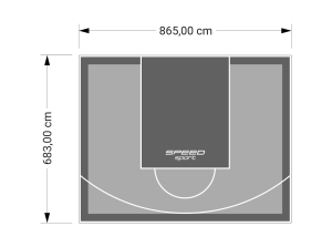 59M2/683X865CM SZARO-GRAFITOWE BOISKO DO KOSZYKÓWKI SPEEDSPORT HEXA POWER PRO