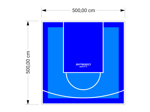 25M2/500X500CM BŁĘKITNO-NIEBIESKIE BOISKO DO KOSZYKÓWKI SPEEDSPORT HEXA POWER PRO