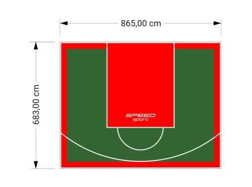 59M2/683X865CM ZIELONO-CZERWONE BOISKO DO KOSZYKÓWKI SPEEDSPORT HEXA POWER PRO
