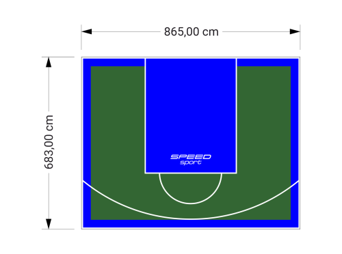 59M2/683X865CM ZIELONO-NIEBIESKIE BOISKO DO KOSZYKÓWKI SPEEDSPORT HEXA POWER PRO