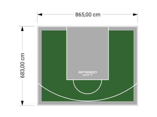 59M2/683X865CM ZIELONO-SZARE BOISKO DO KOSZYKÓWKI SPEEDSPORT HEXA POWER PRO