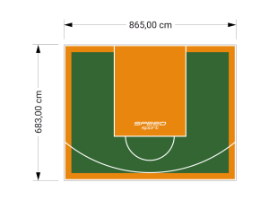 59M2/683X865CM ZIELONO-POMARAŃCZOWE BOISKO DO KOSZYKÓWKI SPEEDSPORT HEXA POWER PRO