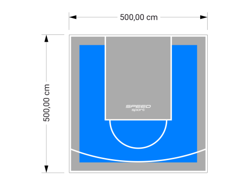 25M2/500X500CM BŁĘKITNO-SZARE BOISKO DO KOSZYKÓWKI SPEEDSPORT HEXA POWER PRO