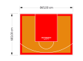 59M2/683X865CM POMARAŃCZOWO-CZERWONE BOISKO DO KOSZYKÓWKI SPEEDSPORT HEXA POWER PRO