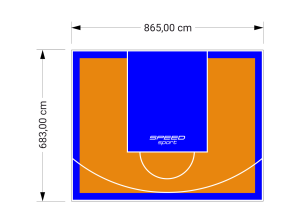59M2/683X865CM POMARAŃCZOWO-NIEBIESKIE BOISKO DO KOSZYKÓWKI SPEEDSPORT HEXA POWER PRO