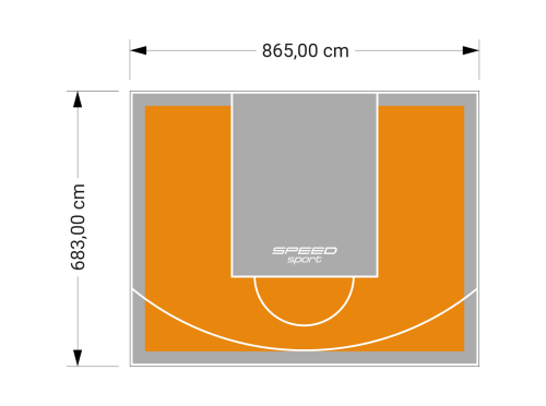 59M2/683X865CM POMARAŃCZOWO-SZARE BOISKO DO KOSZYKÓWKI SPEEDSPORT HEXA POWER PRO