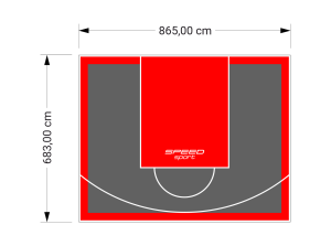 59M2/683X865CM GRAFITOWO-CZERWONE BOISKO DO KOSZYKÓWKI SPEEDSPORT HEXA POWER PRO