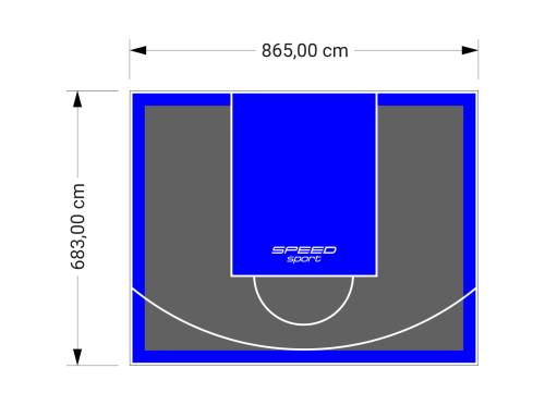 59M2/683X865CM GRAFITOWO-NIEBIESKIE BOISKO DO KOSZYKÓWKI SPEEDSPORT HEXA POWER PRO