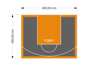 59M2/683X865CM GRAFITOWO-POMARAŃCZOWE BOISKO DO KOSZYKÓWKI SPEEDSPORT HEXA POWER PRO