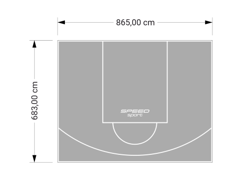 59M2/683X865CM SZARE BOISKO DO KOSZYKÓWKI SPEEDSPORT HEXA POWER PRO