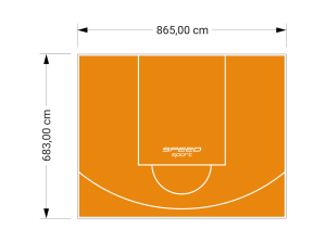 59M2/683X865CM POMARAŃCZOWE BOISKO DO KOSZYKÓWKI SPEEDSPORT HEXA POWER PRO