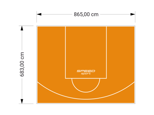 59M2/683X865CM POMARAŃCZOWE BOISKO DO KOSZYKÓWKI SPEEDSPORT HEXA POWER PRO