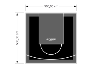 25M2/500X500CM CZARNO-GRAFITOWE BOISKO DO KOSZYKÓWKI SPEEDSPORT HEXA POWER PRO