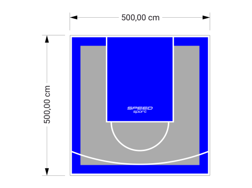 25M2/500X500CM SZARO-NIEBIESKIE BOISKO DO KOSZYKÓWKI SPEEDSPORT HEXA POWER PRO