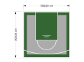 25M2/500X500CM SZARO-ZIELONE BOISKO DO KOSZYKÓWKI SPEEDSPORT HEXA POWER PRO