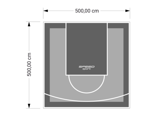 25M2/500X500CM SZARO-GRAFITOWE BOISKO DO KOSZYKÓWKI SPEEDSPORT HEXA POWER PRO