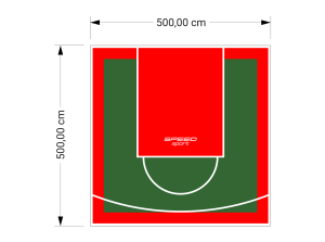 25M2/500X500CM ZIELONO-CZERWONE BOISKO DO KOSZYKÓWKI SPEEDSPORT HEXA POWER PRO