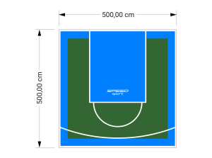 25M2/500X500CM ZIELONO-BŁĘKITNE BOISKO DO KOSZYKÓWKI SPEEDSPORT HEXA POWER PRO