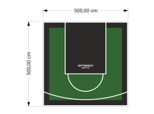 25M2/500X500CM ZIELONO-CZARNE BOISKO DO KOSZYKÓWKI SPEEDSPORT HEXA POWER PRO