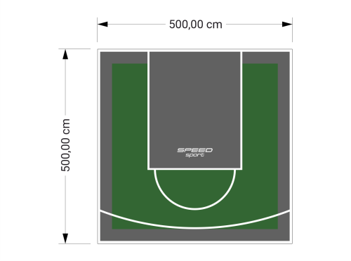 25M2/500X500CM ZIELONO-GRAFITOWE BOISKO DO KOSZYKÓWKI SPEEDSPORT HEXA POWER PRO