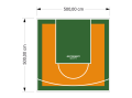 25M2/500X500CM POMARAŃCZOWO-ZIELONE BOISKO DO KOSZYKÓWKI SPEEDSPORT HEXA POWER PRO