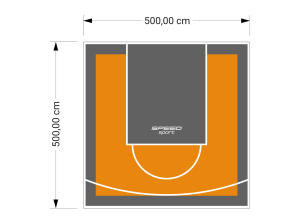 25M2/500X500CM POMARAŃCZOWO-GRAFITOWE BOISKO DO KOSZYKÓWKI SPEEDSPORT HEXA POWER PRO