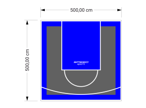 25M2/500X500CM GRAFITOWO-NIEBIESKIE BOISKO DO KOSZYKÓWKI SPEEDSPORT HEXA POWER PRO