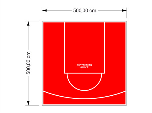 25M2/500X500CM CZERWONE BOISKO DO KOSZYKÓWKI SPEEDSPORT HEXA POWER PRO