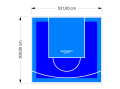 27M2/500X531CM NIEBIESKO-BŁĘKITNE BOISKO DO KOSZYKÓWKI SPEEDSPORT HEXA POWER PRO