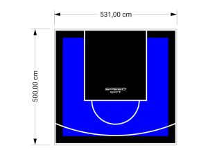 27M2/500X531CM NIEBIESKO-CZARNE BOISKO DO KOSZYKÓWKI SPEEDSPORT HEXA POWER PRO