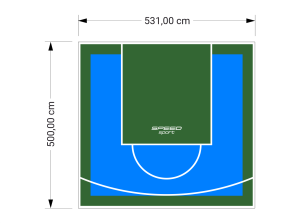27M2/500X531CM BŁĘKITNO-ZIELONE BOISKO DO KOSZYKÓWKI SPEEDSPORT HEXA POWER PRO