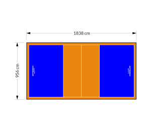 176M2/1838X956CM NIEBIESKO-POMARAŃCZOWE BOISKO DO SIATKÓWKI SPEEDSPORT HEXA POWER PRO