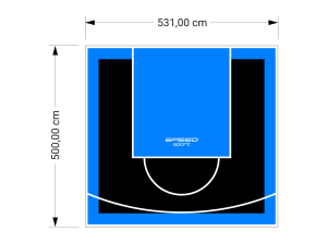 27M2/500X531CM CZARNO-BŁĘKITNE BOISKO DO KOSZYKÓWKI SPEEDSPORT HEXA POWER PRO