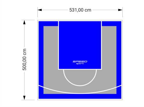 27M2/500X531CM SZARO-NIEBIESKIE BOISKO DO KOSZYKÓWKI SPEEDSPORT HEXA POWER PRO