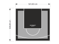 27M2/500X531CM SZARO-CZARNE BOISKO DO KOSZYKÓWKI SPEEDSPORT HEXA POWER PRO