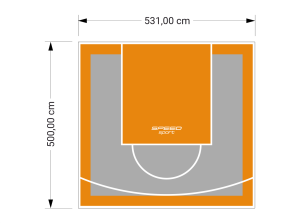 27M2/500X531CM SZARO-POMARAŃCZOWE BOISKO DO KOSZYKÓWKI SPEEDSPORT HEXA POWER PRO