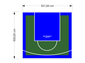 27M2/500X531CM ZIELONO-NIEBIESKIE BOISKO DO KOSZYKÓWKI SPEEDSPORT HEXA POWER PRO