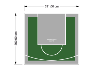 27M2/500X531CM ZIELONO-SZARE BOISKO DO KOSZYKÓWKI SPEEDSPORT HEXA POWER PRO
