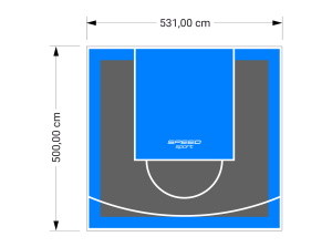 27M2/500X531CM GRAFITOWO-BŁĘKITNE BOISKO DO KOSZYKÓWKI SPEEDSPORT HEXA POWER PRO