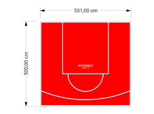 27M2/500X531CM CZERWONE BOISKO DO KOSZYKÓWKI SPEEDSPORT HEXA POWER PRO