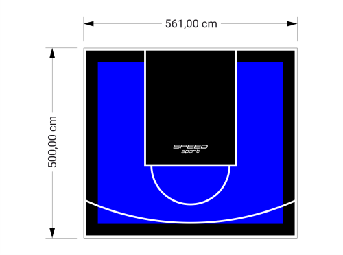 28M2/500X561CM NIEBIESKO-CZARNE BOISKO DO KOSZYKÓWKI SPEEDSPORT HEXA POWER PRO