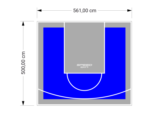 28M2/500X561CM NIEBIESKO-SZARE BOISKO DO KOSZYKÓWKI SPEEDSPORT HEXA POWER PRO