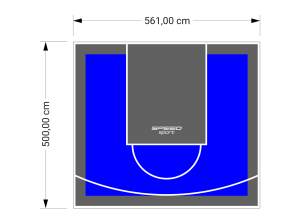 28M2/500X561CM NIEBIESKO-GRAFITOWE BOISKO DO KOSZYKÓWKI SPEEDSPORT HEXA POWER PRO