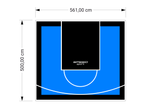 28M2/500X561CM BŁĘKITNO-CZARNE BOISKO DO KOSZYKÓWKI SPEEDSPORT HEXA POWER PRO