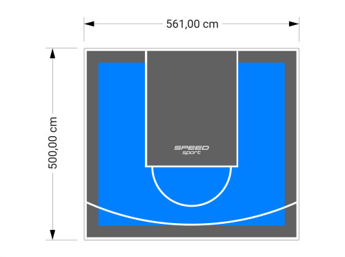 28M2/500X561CM BŁĘKITNO-GRAFITOWE BOISKO DO KOSZYKÓWKI SPEEDSPORT HEXA POWER PRO