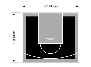 28M2/500X561CM CZARNO-SZARE BOISKO DO KOSZYKÓWKI SPEEDSPORT HEXA POWER PRO