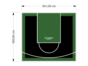 28M2/500X561CM CZARNO-ZIELONE BOISKO DO KOSZYKÓWKI SPEEDSPORT HEXA POWER PRO