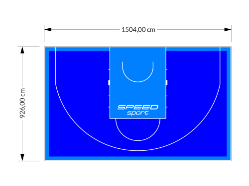 139M2/926X1504CM NIEBIESKO-BŁĘKITNE BOISKO DO KOSZYKÓWKI 3X3 SPEEDSPORT HEXA POWER PRO